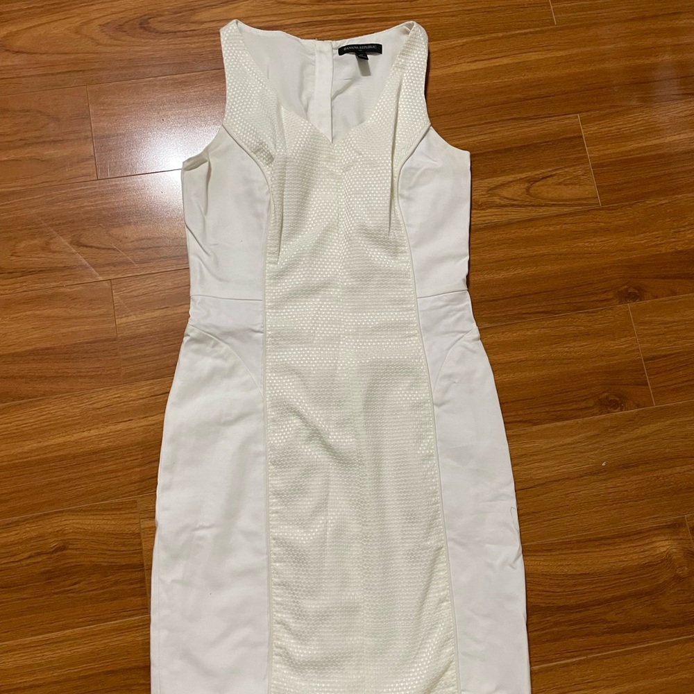 Banana Republic Ivory Textured Midi Dress